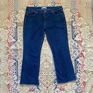 Levi’s 515 Bootcut Jeans Flap Pocket Raw Hem Denim Indigo Size 16 Waist 36”